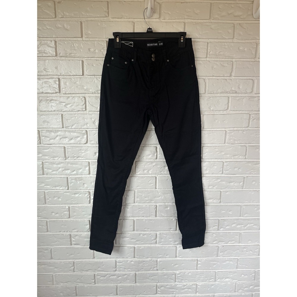 Red Bottoms Womens Mid Rise Skinny Stretch Black Jeans Size 9/10